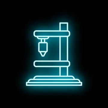 Bench drill press machine neon glow icon イラスト素材