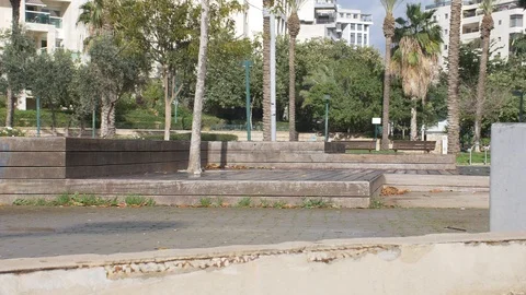 Bench establish shot Stock Footage 86609627