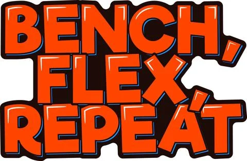 Bench Flex Repeat Lettering Vector Design Stock Illustration