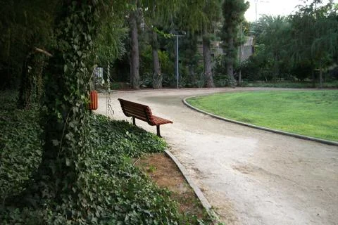 Bench at garden Stock Photos
