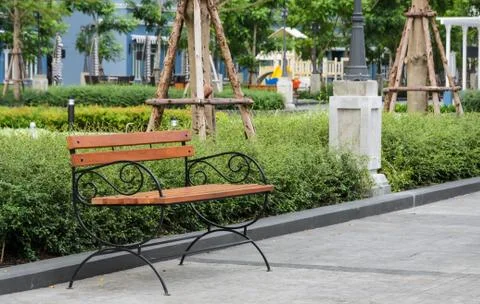 Bench in the garden Stock Photos