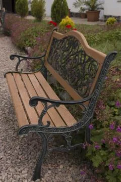 Bench in the garden Stock Photos