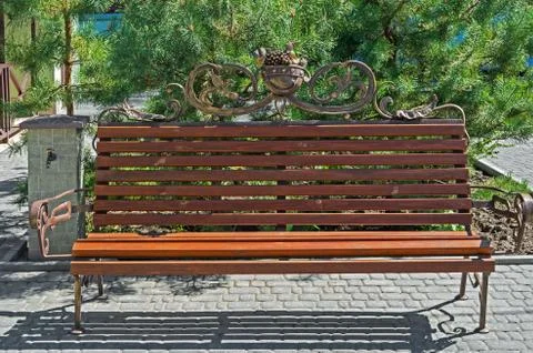 Bench in garden Stock Photos