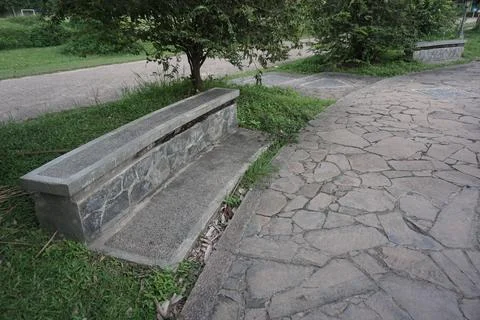 Bench in the garden Stock Photos