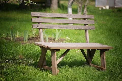 Bench in the garden Foto stock