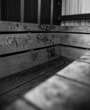 Bench graffiti Foto stock