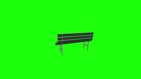 Bench on green background showcasing simple urban furniture design Stock-Footage 292682869