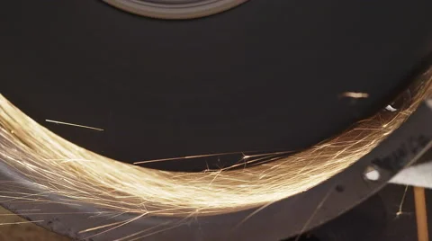 Bench Grinder Throwing Sparks Stock Footage 54144435