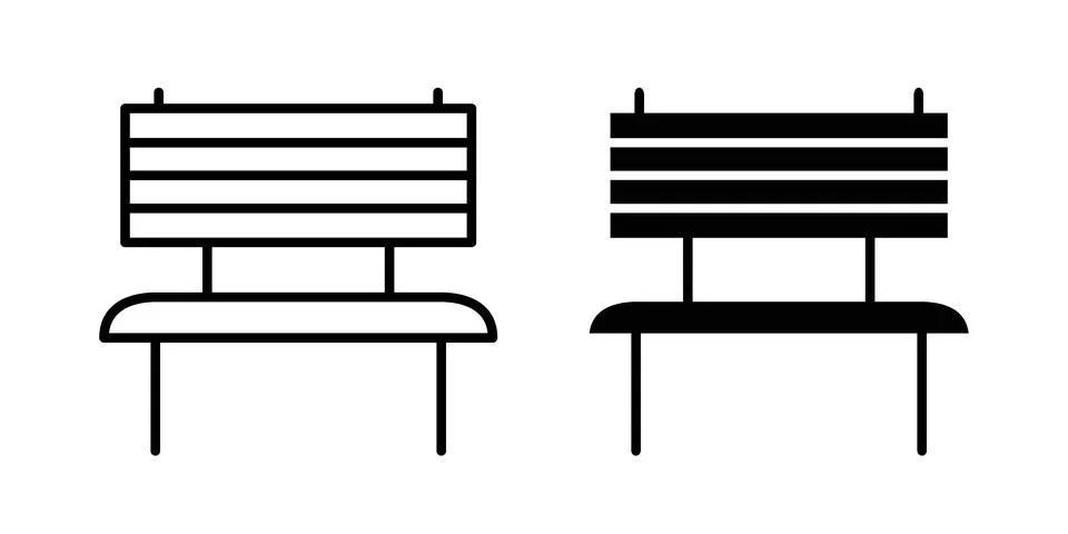 Bench icon design. Simple Vector illustrations.. Stock Illustration