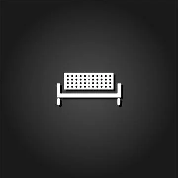 Bench icon flat Stock Illustration