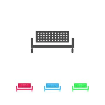 Bench icon flat Stock Illustration