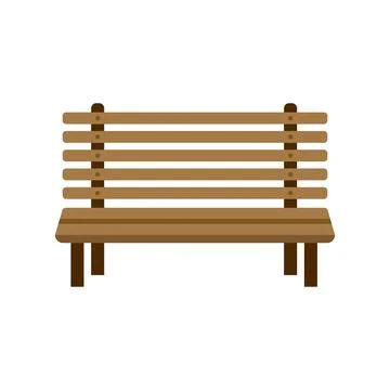 Bench icon in flat style. Comfortable rest vector illustration on isolated .. Stock Illustration