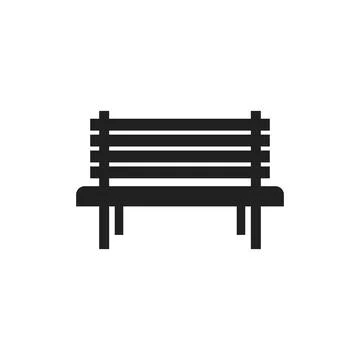 Bench icon in flat style. Comfortable rest vector illustration on isolated .. Stock Illustration