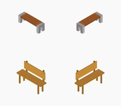 Bench icon illustrated in vector on white background Stock Illustration