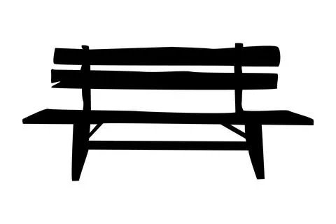 Bench icon isolated on white background. Black bench silhouette. Stock Illustration
