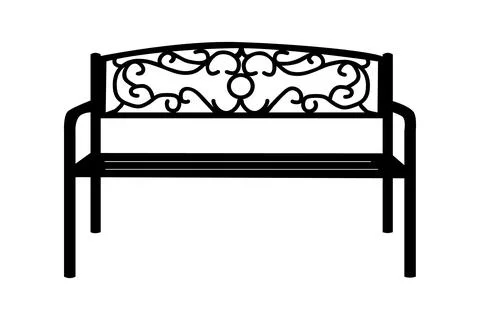 Bench icon isolated on white background. Black bench silhouette. Stock Illustration