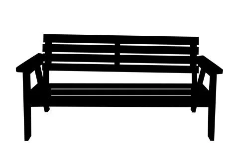 Bench icon isolated on white background. Black bench silhouette. Stock Illustration