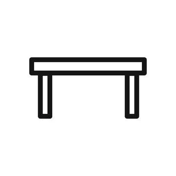 Bench icon linear vector graphics sign Stockillustratie