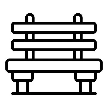 Bench icon outline vector. Wood chair Stock Illustration