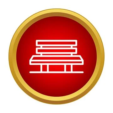 Bench icon representing outdoor seating in a public park Illustration