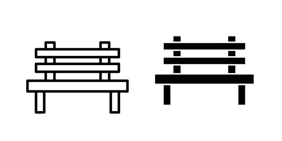 Bench icon set. Vector EPS 10 Ilustração Stock