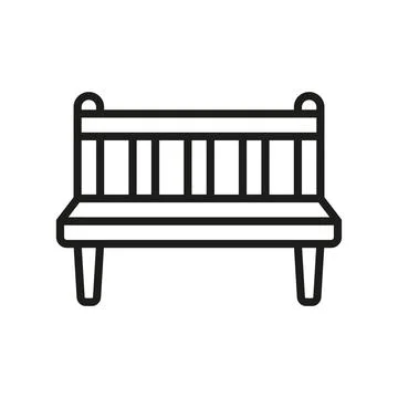Bench icon vector basic design simple and modern Illustrazione stock