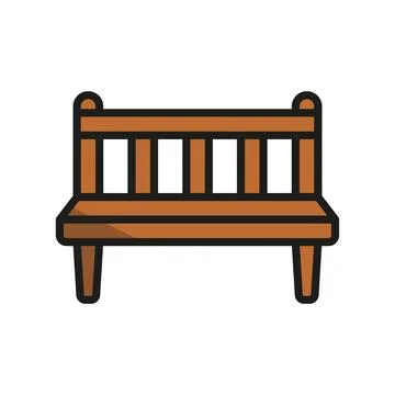 Bench icon vector basic design simple and modern Stock Illustration