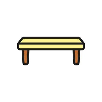 Bench icon vector basic design simple and modern Stock Illustration