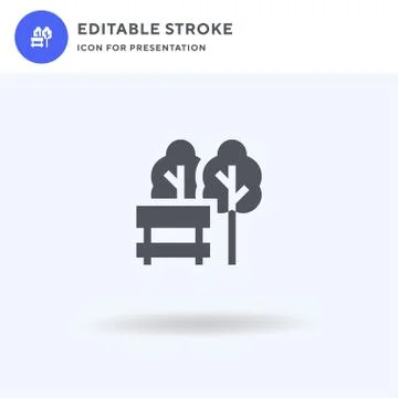 Bench icon vector, filled flat sign, solid pictogram isolated on white, logo Illustrazione stock
