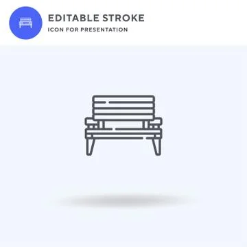 Bench icon vector, filled flat sign, solid pictogram isolated on white, logo  Stock Illustration