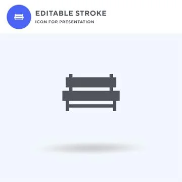 Bench icon vector, filled flat sign, solid pictogram isolated on white, logo Stockillustratie