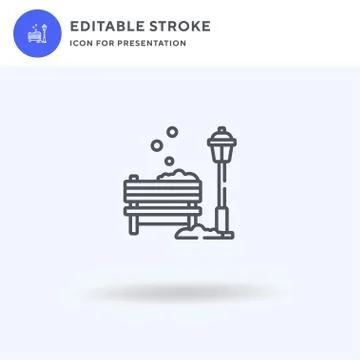 Bench icon vector, filled flat sign, solid pictogram isolated on white, logo イラスト素材