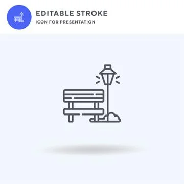 Bench icon vector, filled flat sign, solid pictogram isolated on white, logo 스톡 일러스트