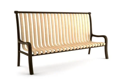 Bench isolated on white background with clipping path Stock Illustration