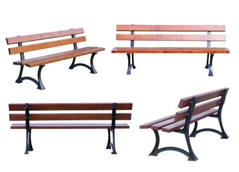 Bench isolated on white background Stock Photos