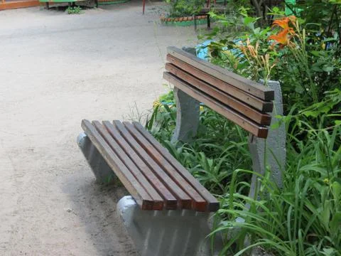 A bench in kindergarten Stock Photos