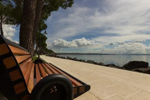The bench on the lake Stock Photos