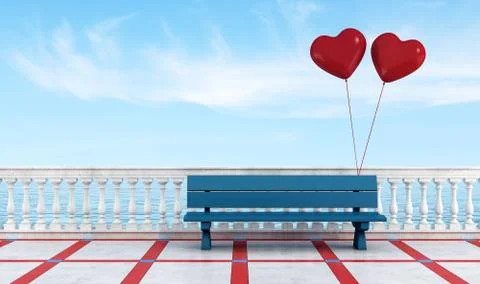Bench of lovers Illustrazione stock
