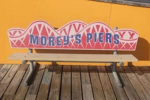 Bench at Morey's Piers Stock Photos
