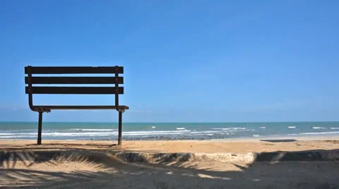 Bench near the beach Stock Footage 36442730