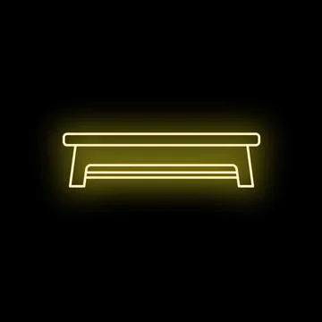 Bench neon light glowing outline icon Stock Illustration