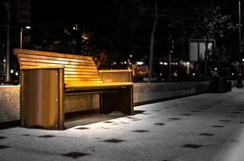Bench at Night Stock Photos