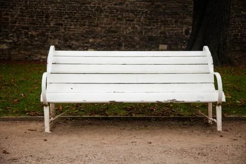 Bench in the old park Stockfoto's