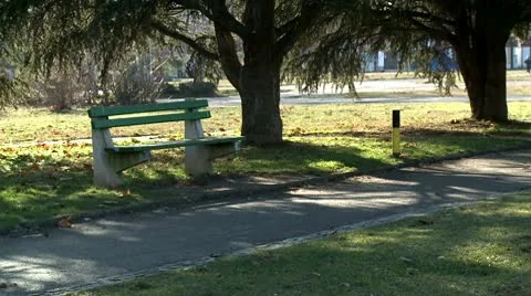 Bench in a park 2 Stock Footage 10709881
