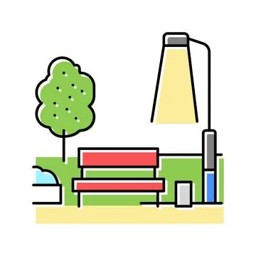 Bench park color icon vector illustration Ilustração Stock