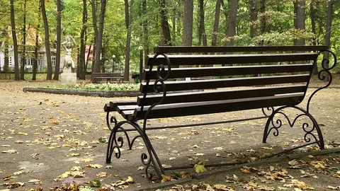 A bench in the Park Video stock 85093658