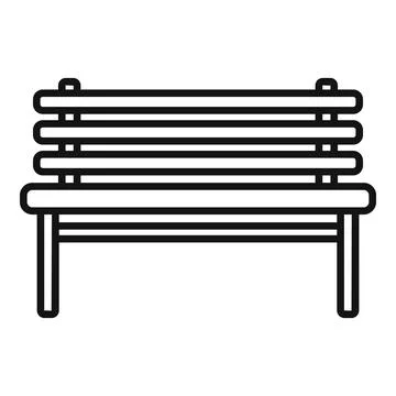Bench park icon outline vector. Yard plan garden Stock Illustration