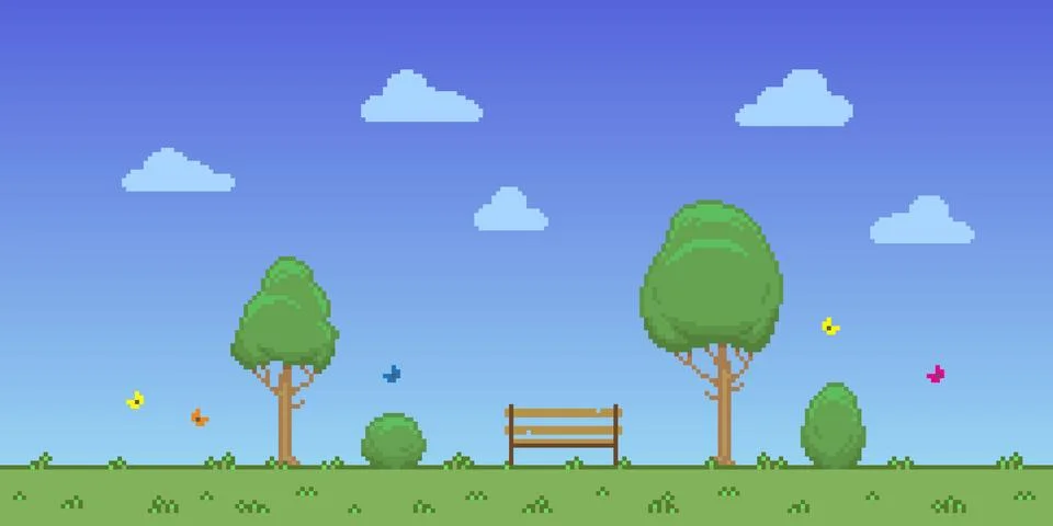 Bench in the park Stock Illustration