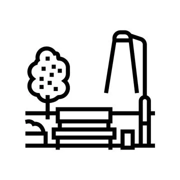 Bench park line icon vector illustration Ilustración de archivo