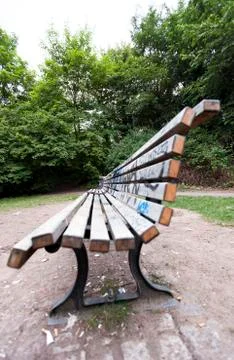 Bench at the park Stock Photos